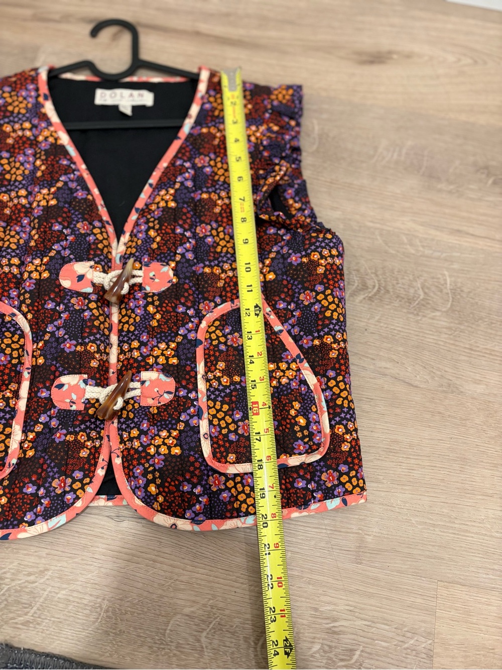 Anthropologie Dolan Printed Ruffled Toggle Vest - Picture 9 of 10